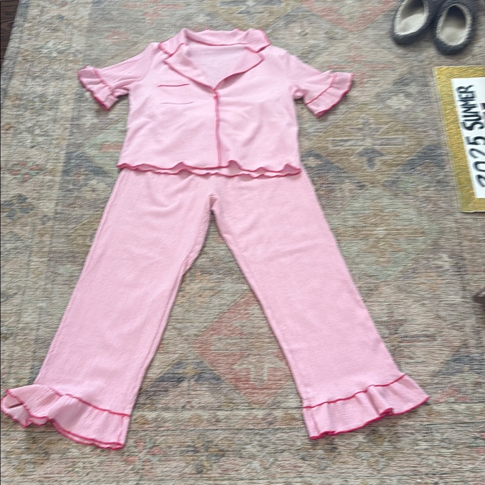 Pink Ruffled Kids Pajamas